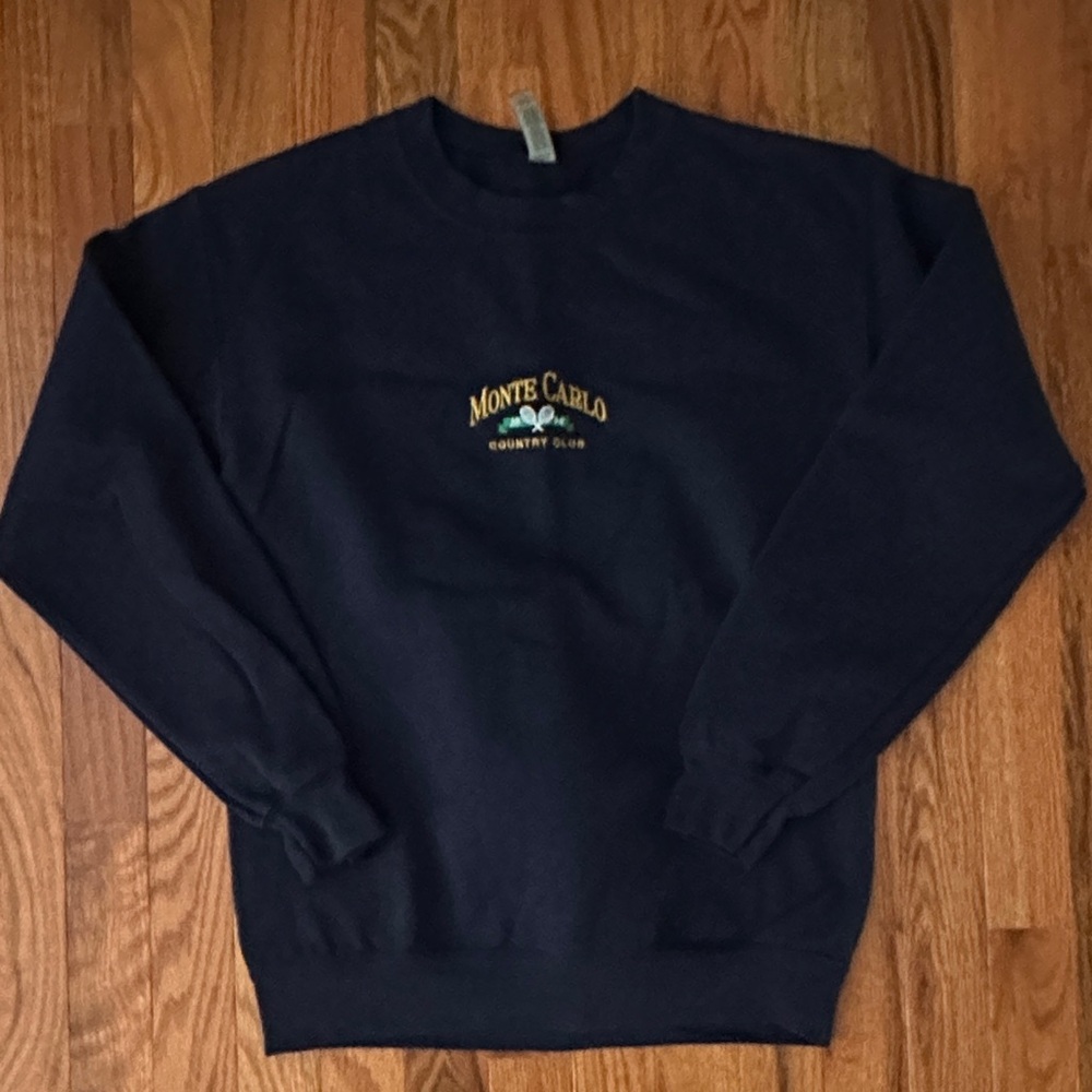 Monte Carlo Navy Embroidered Sweatshirt Small
